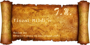 Tiszai Milán névjegykártya